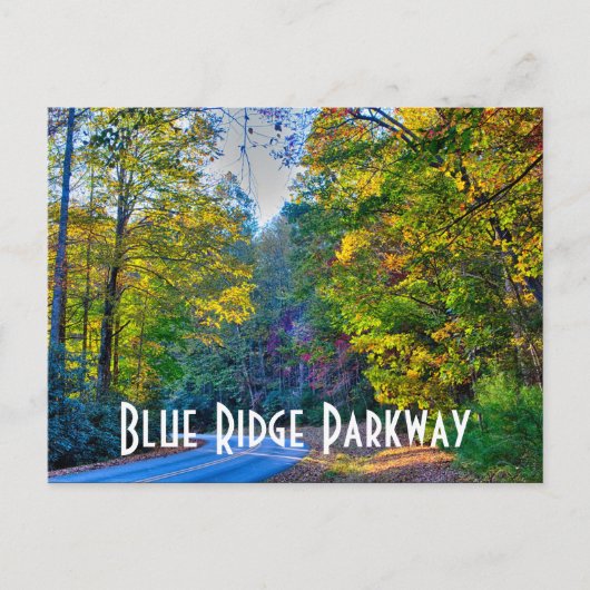 herfst op blauwe bergplaats briefkaart (Voorkant)