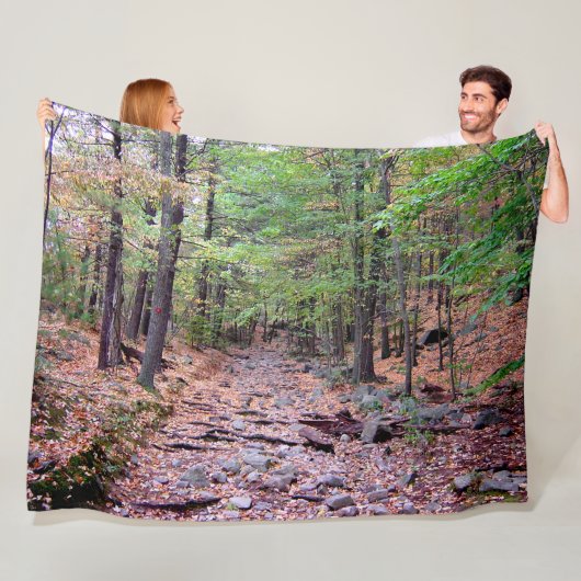 Herfst op blauwe heuvelreservering rode stift fleece deken (In situ)
