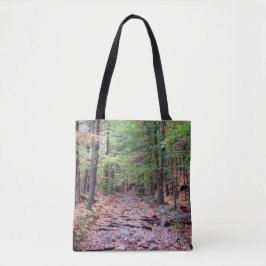 Herfst op Blue Hills Reservation Red Dot Trail Tote Bag