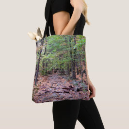 Herfst op Blue Hills Reservation Red Dot Trail Tote Bag