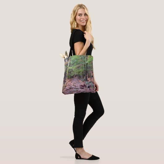 Herfst op Blue Hills Reservation Red Dot Trail Tote Bag (Op model)
