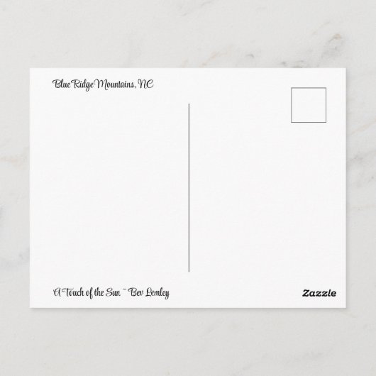 Herfst op de Blue Ridge Briefkaart (Achterkant)