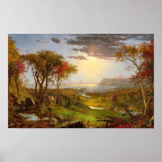 Herfst, Op de Hudson rivier door Jasper F. Cropsey Poster (Voorkant)