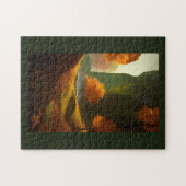 Herfst op de vallei en de groene bergen legpuzzel (Horizontaal)