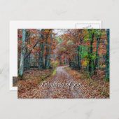 Herfst op de vuile weg denken aan je Briefkaart (Voorkant / Achterkant)