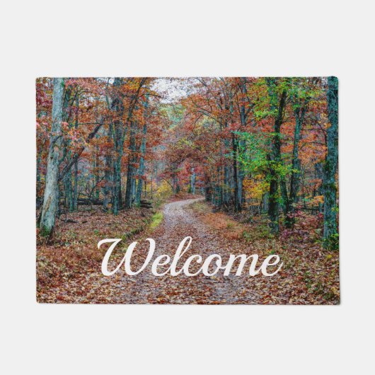 Herfst op de vuile weg — Welkomstdeur Deurmat (Voorkant)