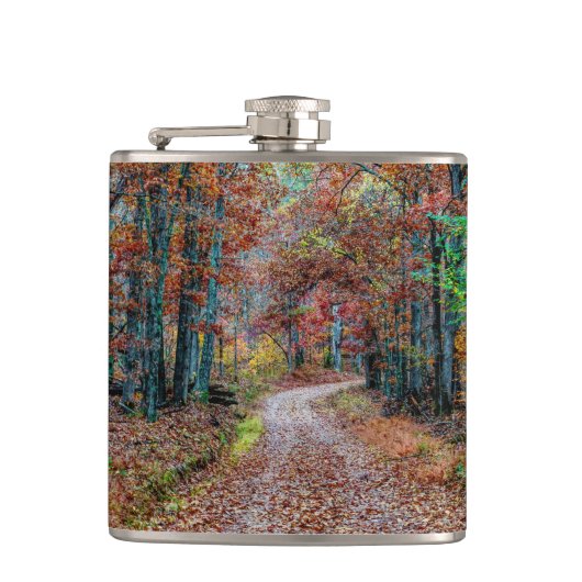 Herfst op de vuistweg heupfles (Voorkant)