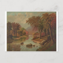 Herfst op de Wissahickon Lithografie 1880