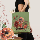 Herfst op groene achtergrond tote bag