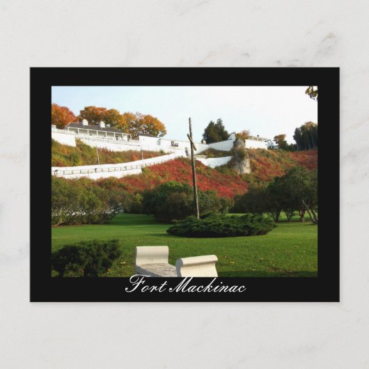 Herfst op het Briefkaart Fort Mackinac (Voorkant)