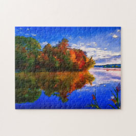 Herfst op het meer | Aangepast Legpuzzel