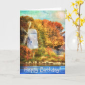 Herfst op het River Birthday Wenskaart Kaart (Gele Bloem)