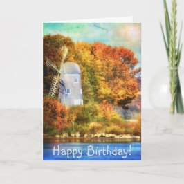 Herfst op het River Birthday Wenskaart Kaart