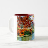 Herfst op het water tweekleurige koffiemok (Voorkant links)