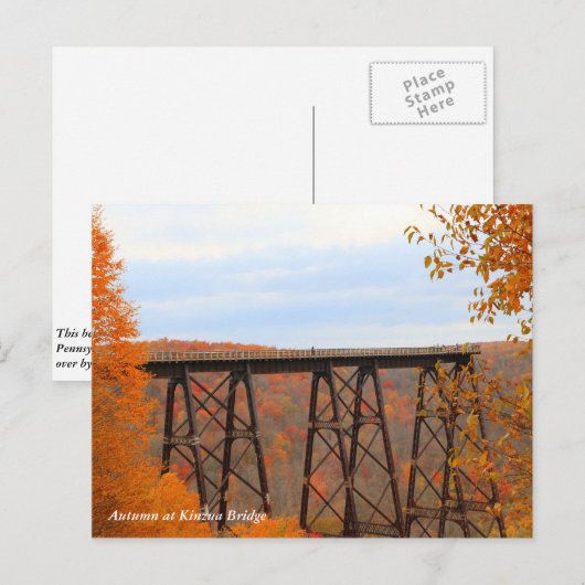 herfst op Kinzua Bridge Briefkaart (Voorkant / Achterkant)