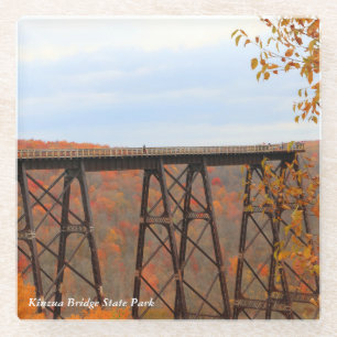herfst op Kinzua Bridge Glazen Onderzetter