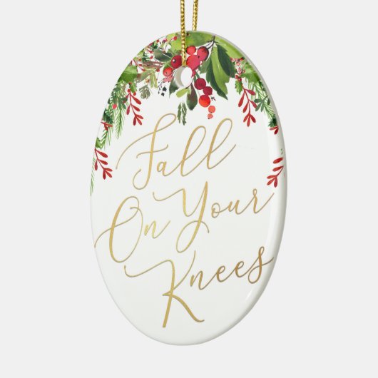 Herfst op uw kerst met kerst in uw Knees Keramisch Ornament (Links)