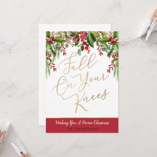 Herfst op uw kerstakkaart voor kinderen kaart (Voorkant / Achterkant in situ)