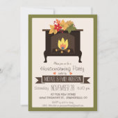 Herfst open haard, herfstkleuren housewarming part kaart (Voorkant)