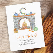 Herfst open haard, pompoenen, pompoen kruiden verp aankondigingskaart