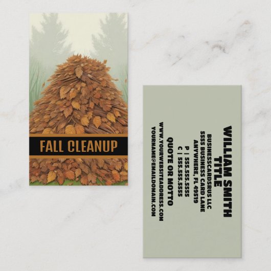 Herfst opruimen visitekaartje (Voorkant / Achterkant)