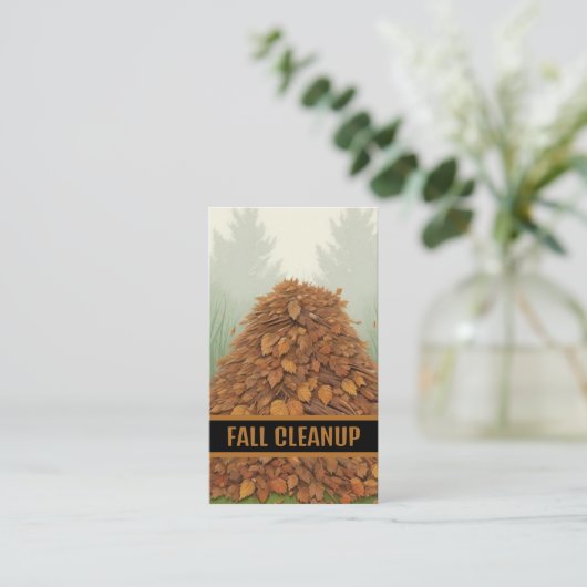 Herfst opruimen visitekaartje (Staand voorkant)