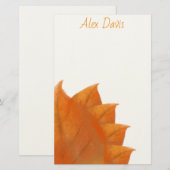 Herfst Oranje Bladeren Briefpapier (Voorkant / Achterkant)