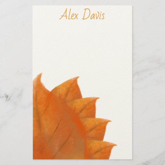 Herfst Oranje Bladeren Briefpapier (Voorkant)