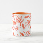 Herfst Oranje bladeren schetsen tweetonige Mokken (Midden)