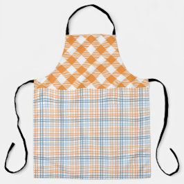 HERFST ORANJE BLAUW WIT HERFST PLAID PATRONEN SCHORT