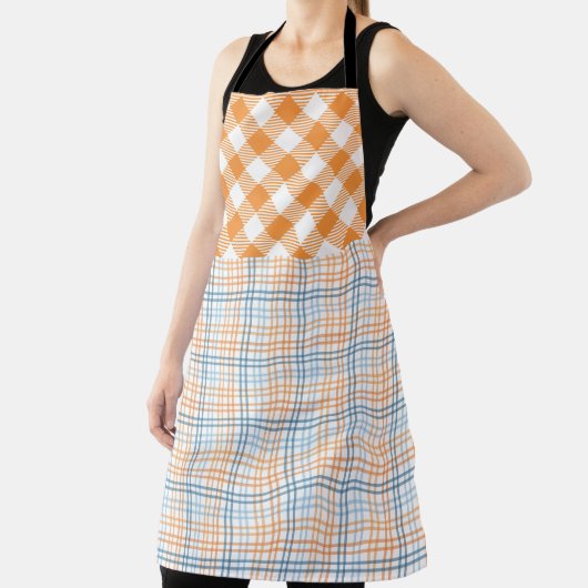 HERFST ORANJE BLAUW WIT HERFST PLAID PATRONEN SCHORT (Insitu)