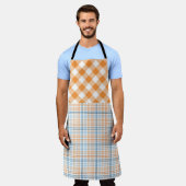 HERFST ORANJE BLAUW WIT HERFST PLAID PATRONEN SCHORT (Gedragen)