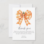 Herfst Oranje boog Baby shower dank u kaart (Voorkant)