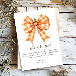 Herfst Oranje boog Baby shower dank u kaart