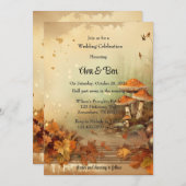 Herfst Oranje boom paddestoel bruiloft Kaart (Voorkant / Achterkant)