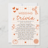Herfst Oranje Bruiloft Trivia Bruidsfeest Spel Kaart (Voorkant)