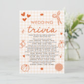 Herfst Oranje Bruiloft Trivia Bruidsfeest Spel Kaart (Staand voorkant)