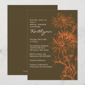Herfst Oranje/bruin FloralBridal Shower Invitation Kaart (Voorkant / Achterkant)