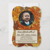 herfst Oranje bruin gele jaardag Kaart (Achterkant)