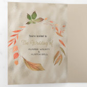 Herfst Oranje en gele bladeren Drieluik Uitnodiging (Binnenzijde eerst)