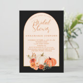 Herfst Oranje en witte pompoenen op zwart Kaart (Staand voorkant)