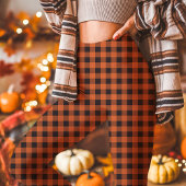 Herfst Oranje en Zwarte Gingham Plaid Leggings