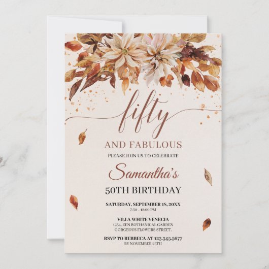 Herfst Oranje Flowers Marigold Cooper 50 Kaart (Voorkant)