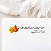 Herfst Oranje gele bladeren Klanten Terug Adres Et Etiket (Insitu)