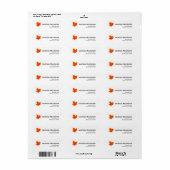 Herfst Oranje Gele Bladeren Retouradreslabel Etiket (Full Sheet)