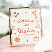 Herfst Oranje Gingham Cutie Pie Advies en Wensen Poster