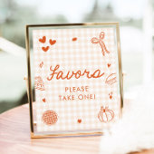 Herfst Oranje Gingham Cutie Pie Favoren Bord Poster
