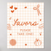 Herfst Oranje Gingham Cutie Pie Favoren Bord Poster (Voorkant)