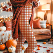 Herfst Oranje Gingham Geruit Streeppatroon Leggings