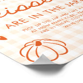 Herfst Oranje Gingham Hand Getekend Hoeveel Kusjes Poster (Hoek)